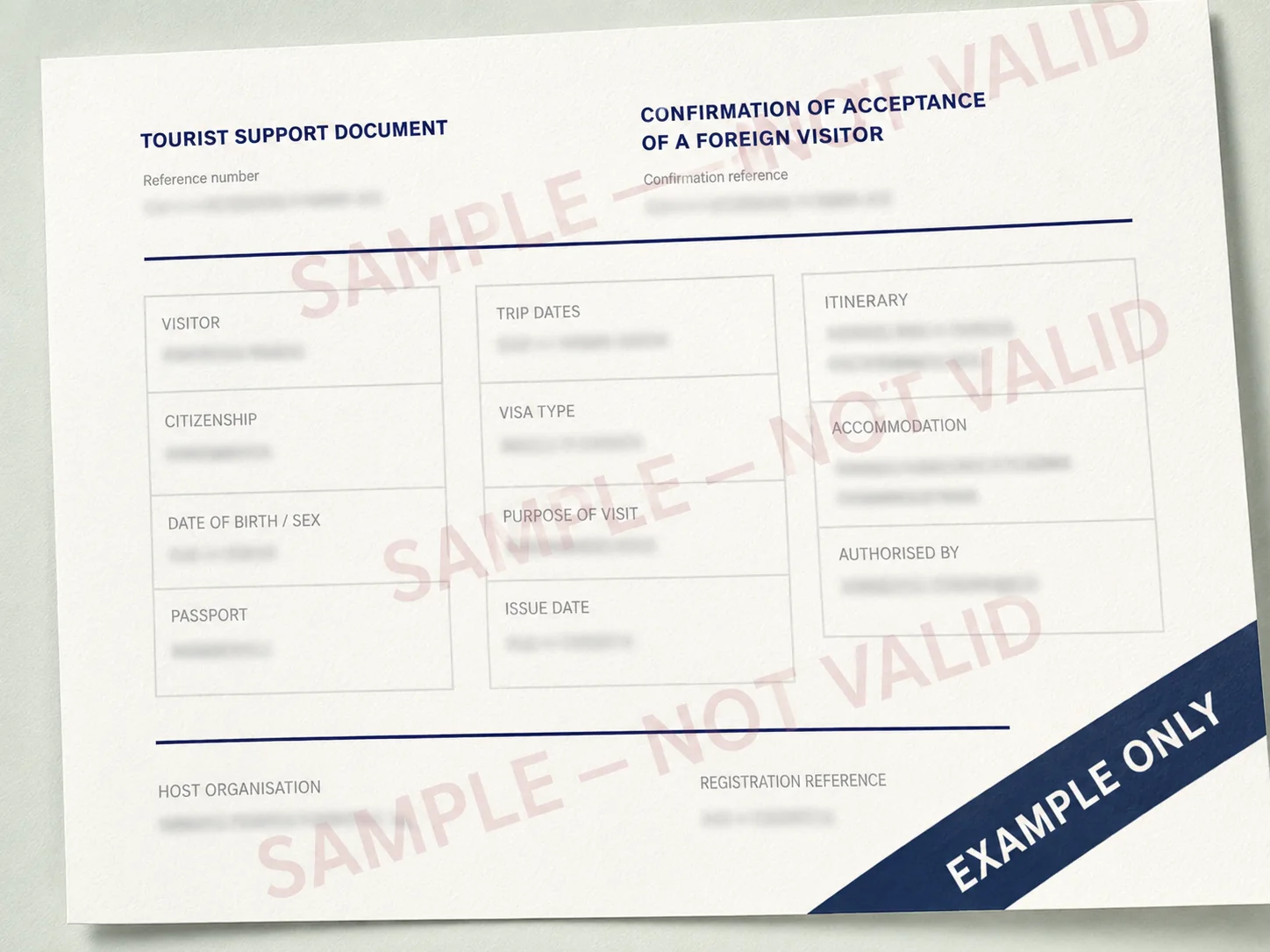 Tourist invitation sample